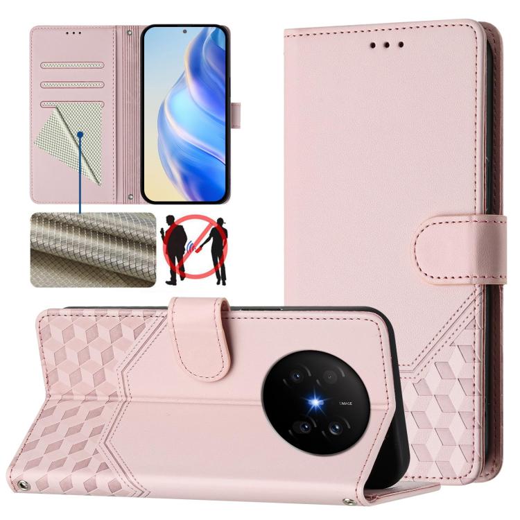 Honeycomb Embossing RFID Leather Phone Case, For Huawei nova 16z, For Huawei nova 16, For Huawei Pura 90 Pro Max, For Huawei Pura 90 Pro, For Huawei Mate 70 Air, For Huawei Enjoy 80s, For Huawei nova 14 Ultra 5G, For Huawei nova 14 Pro 5G
