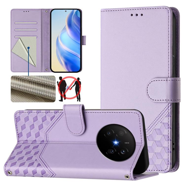 Honeycomb Embossing RFID Leather Phone Case, For Huawei nova 16z, For Huawei nova 16, For Huawei Pura 90 Pro Max, For Huawei Pura 90 Pro, For Huawei Mate 70 Air, For Huawei Enjoy 80s, For Huawei nova 14 Ultra 5G, For Huawei nova 14 Pro 5G