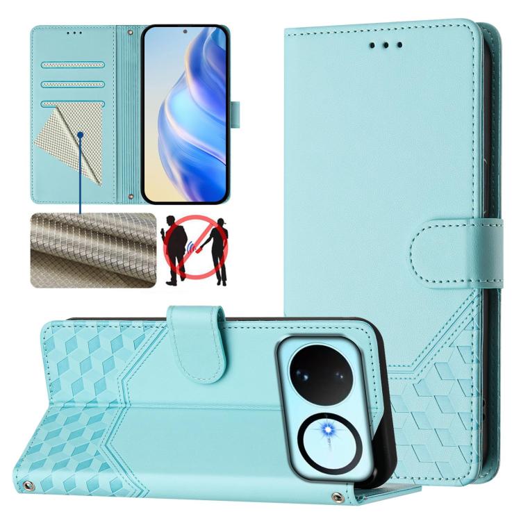 Honeycomb Embossing RFID Leather Phone Case, For Huawei nova 16z, For Huawei nova 16, For Huawei Pura 90 Pro Max, For Huawei Pura 90 Pro, For Huawei Mate 70 Air, For Huawei Enjoy 80s, For Huawei nova 14 Ultra 5G, For Huawei nova 14 Pro 5G