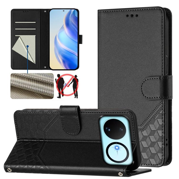 Honeycomb Embossing RFID Leather Phone Case, For Huawei nova 16z, For Huawei nova 16, For Huawei Pura 90 Pro Max, For Huawei Pura 90 Pro, For Huawei Mate 70 Air, For Huawei Enjoy 80s, For Huawei nova 14 Ultra 5G, For Huawei nova 14 Pro 5G