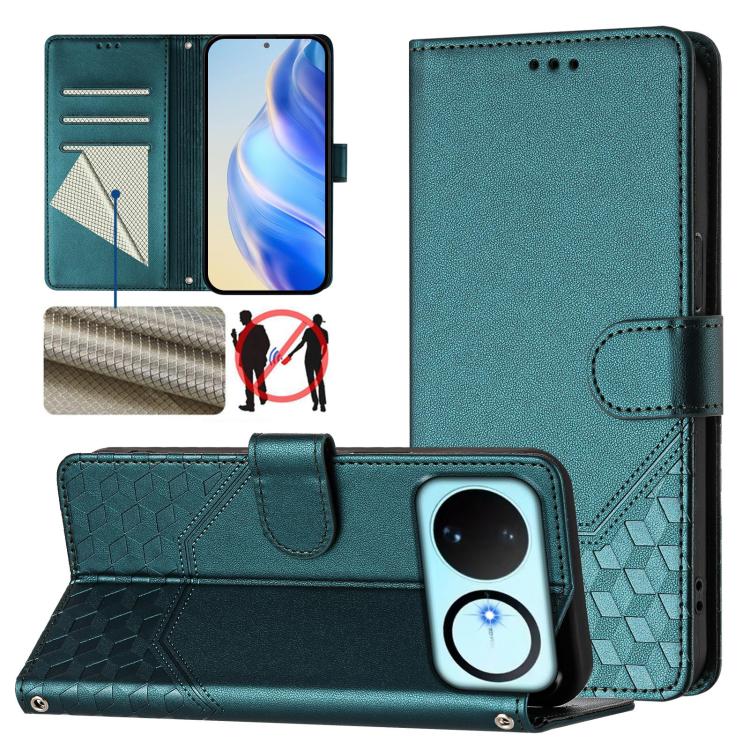 Honeycomb Embossing RFID Leather Phone Case, For Huawei nova 16z, For Huawei nova 16, For Huawei Pura 90 Pro Max, For Huawei Pura 90 Pro, For Huawei Mate 70 Air, For Huawei Enjoy 80s, For Huawei nova 14 Ultra 5G, For Huawei nova 14 Pro 5G