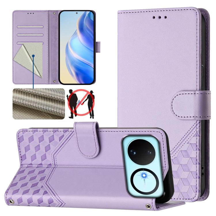 Honeycomb Embossing RFID Leather Phone Case, For Huawei nova 16z, For Huawei nova 16, For Huawei Pura 90 Pro Max, For Huawei Pura 90 Pro, For Huawei Mate 70 Air, For Huawei Enjoy 80s, For Huawei nova 14 Ultra 5G, For Huawei nova 14 Pro 5G