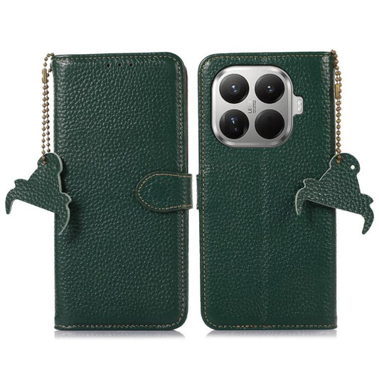 Genuine Leather Litchi Texture RFID Leather Phone Case, For Xiaomi 17T Pro 5G, For Xiaomi 17T 5G, For Xiaomi 17 Pro Max, For Xiaomi 17 Pro, For Xiaomi 17, For Xiaomi 15T Pro 5G, For Xiaomi 15T 5G, For Xiaomi 14T Pro, For Xiaomi 14T