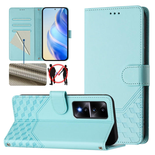 Honeycomb Embossing RFID Leather Phone Case, For Honor 80 GT 5G, For Honor 80 5G, For Honor X30 5G / X9 5G / 4G, For Honor X40i 5G, For Honor 70 Pro 5G, For Honor 70 5G, For Honor X8 4G / X30i 5G / Play 6T Pro 5G, For Honor 60 SE 5G