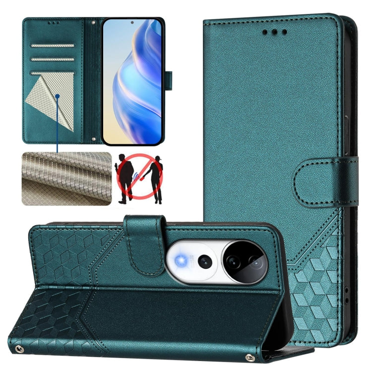 Honeycomb Embossing RFID Leather Phone Case, For vivo iQOO Z9s 5G / V40e 5G India, For vivo Y300 Pro, For vivo iQOO Z9s Pro 5G / T3 Pro 5G India, For vivo V40 Lite 5G / V30e 5G Global, For vivo S19 Pro, For vivo S19, For vivo Y28 4G, For vivo X100s 5G