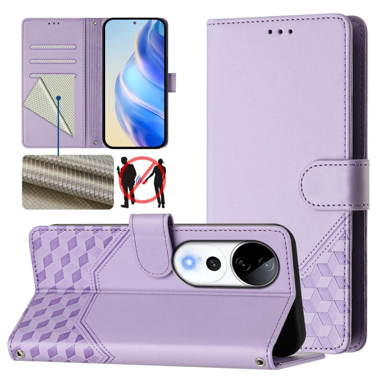 Honeycomb Embossing RFID Leather Phone Case, For vivo iQOO Z9s 5G / V40e 5G India, For vivo Y300 Pro, For vivo iQOO Z9s Pro 5G / T3 Pro 5G India, For vivo V40 Lite 5G / V30e 5G Global, For vivo S19 Pro, For vivo S19, For vivo Y28 4G, For vivo X100s 5G