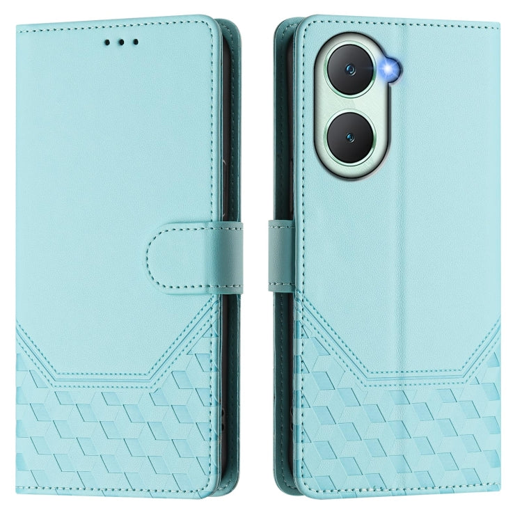 Honeycomb Embossing RFID Leather Phone Case, For vivo Y03 4G Global / Y18 4G, For vivo Y38 5G / Y200i / T3x Global, For vivo iQOO Z9x, For vivo iQOO Z9 / Z9 Turbo, For vivo Y100 IDN / T3 5G IDN, For vivo V30 5G / V30 Pro Global                         ...