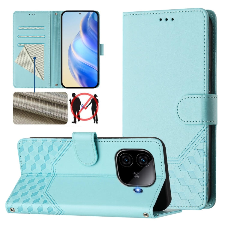 Honeycomb Embossing RFID Leather Phone Case, For vivo Y03 4G Global / Y18 4G, For vivo Y38 5G / Y200i / T3x Global, For vivo iQOO Z9x, For vivo iQOO Z9 / Z9 Turbo, For vivo Y100 IDN / T3 5G IDN, For vivo V30 5G / V30 Pro Global                         ...