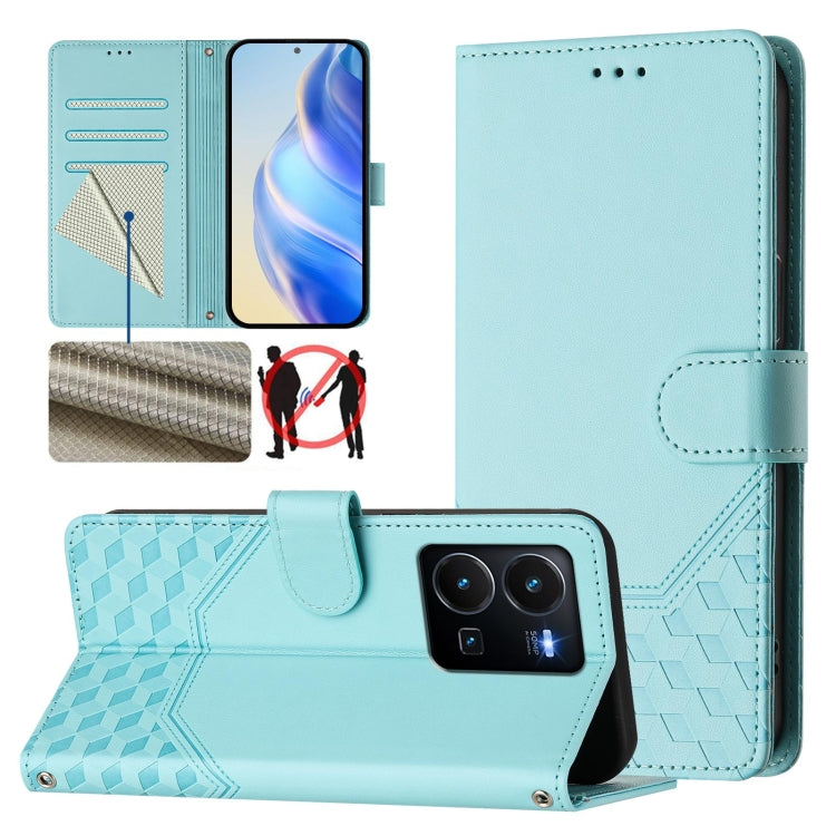 Honeycomb Embossing RFID Leather Phone Case, For vivo Y35 4G / Y22s 4G / Y22 4G Global, For vivo Y55s 2023 / Y75 5G Global, For vivo Y33s 4G / Y21 2021 / Y21s / Y21T, For vivo Y76 5G, For vivo V20 / Y73 2021, For vivo Y51a 2021 / Y33 4G 2021           ...