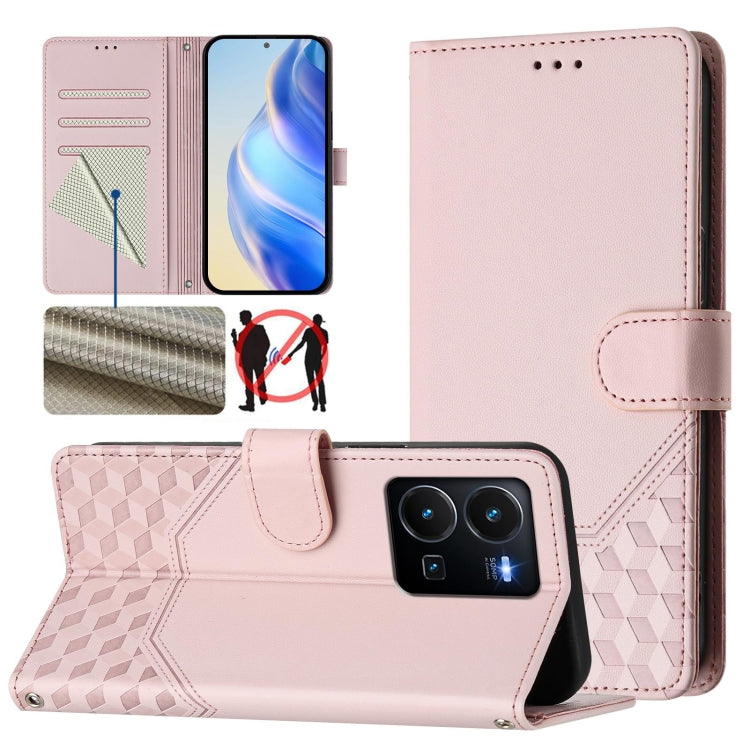 Honeycomb Embossing RFID Leather Phone Case, For vivo Y35 4G / Y22s 4G / Y22 4G Global, For vivo Y55s 2023 / Y75 5G Global, For vivo Y33s 4G / Y21 2021 / Y21s / Y21T, For vivo Y76 5G, For vivo V20 / Y73 2021, For vivo Y51a 2021 / Y33 4G 2021           ...