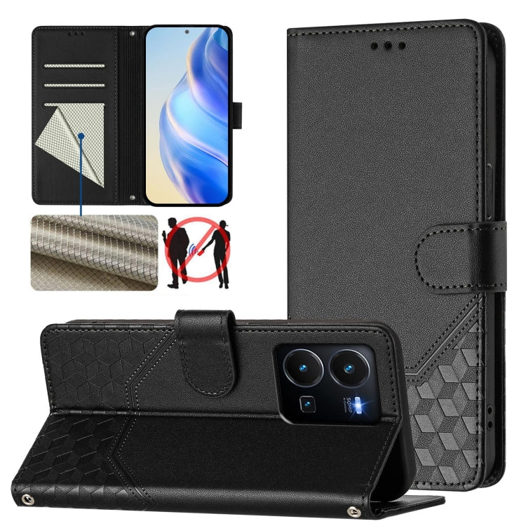 Honeycomb Embossing RFID Leather Phone Case, For vivo Y35 4G / Y22s 4G / Y22 4G Global, For vivo Y55s 2023 / Y75 5G Global, For vivo Y33s 4G / Y21 2021 / Y21s / Y21T, For vivo Y76 5G, For vivo V20 / Y73 2021, For vivo Y51a 2021 / Y33 4G 2021           ...