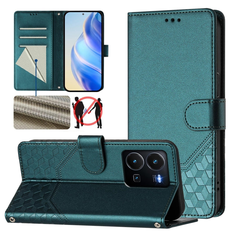 Honeycomb Embossing RFID Leather Phone Case, For vivo Y35 4G / Y22s 4G / Y22 4G Global, For vivo Y55s 2023 / Y75 5G Global, For vivo Y33s 4G / Y21 2021 / Y21s / Y21T, For vivo Y76 5G, For vivo V20 / Y73 2021, For vivo Y51a 2021 / Y33 4G 2021           ...