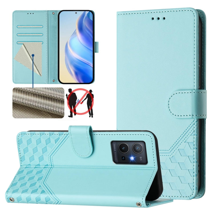 Honeycomb Embossing RFID Leather Phone Case, For vivo Y35 4G / Y22s 4G / Y22 4G Global, For vivo Y55s 2023 / Y75 5G Global, For vivo Y33s 4G / Y21 2021 / Y21s / Y21T, For vivo Y76 5G, For vivo V20 / Y73 2021, For vivo Y51a 2021 / Y33 4G 2021           ...