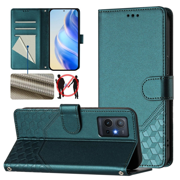 Honeycomb Embossing RFID Leather Phone Case, For vivo Y35 4G / Y22s 4G / Y22 4G Global, For vivo Y55s 2023 / Y75 5G Global, For vivo Y33s 4G / Y21 2021 / Y21s / Y21T, For vivo Y76 5G, For vivo V20 / Y73 2021, For vivo Y51a 2021 / Y33 4G 2021           ...