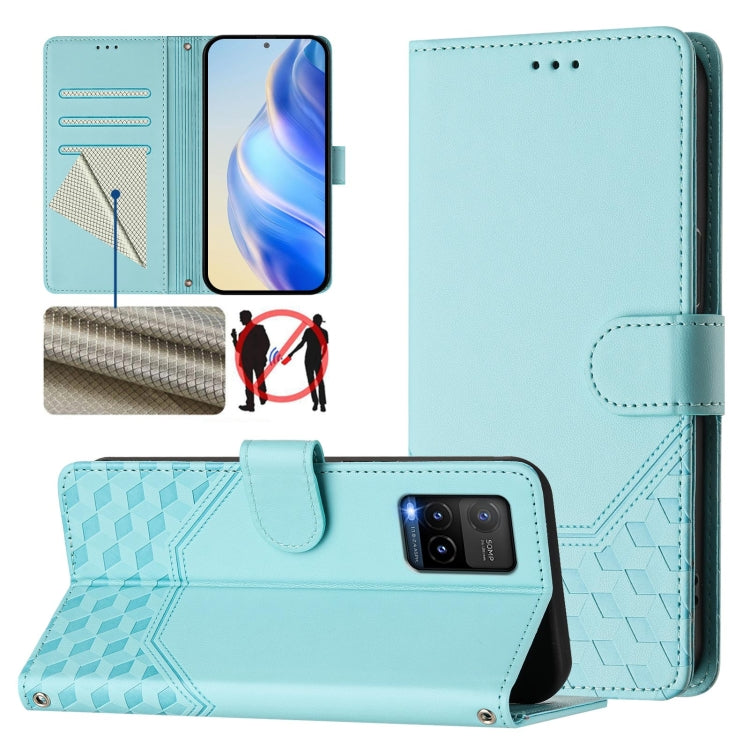 Honeycomb Embossing RFID Leather Phone Case, For vivo Y35 4G / Y22s 4G / Y22 4G Global, For vivo Y55s 2023 / Y75 5G Global, For vivo Y33s 4G / Y21 2021 / Y21s / Y21T, For vivo Y76 5G, For vivo V20 / Y73 2021, For vivo Y51a 2021 / Y33 4G 2021           ...