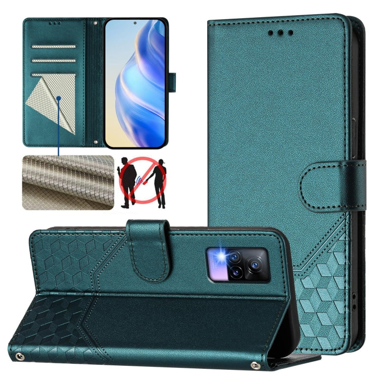 Honeycomb Embossing RFID Leather Phone Case, For vivo Y35 4G / Y22s 4G / Y22 4G Global, For vivo Y55s 2023 / Y75 5G Global, For vivo Y33s 4G / Y21 2021 / Y21s / Y21T, For vivo Y76 5G, For vivo V20 / Y73 2021, For vivo Y51a 2021 / Y33 4G 2021           ...