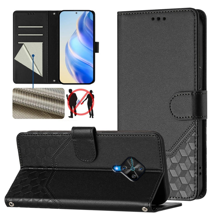Honeycomb Embossing RFID Leather Phone Case, For vivo Y35 4G / Y22s 4G / Y22 4G Global, For vivo Y55s 2023 / Y75 5G Global, For vivo Y33s 4G / Y21 2021 / Y21s / Y21T, For vivo Y76 5G, For vivo V20 / Y73 2021, For vivo Y51a 2021 / Y33 4G 2021           ...