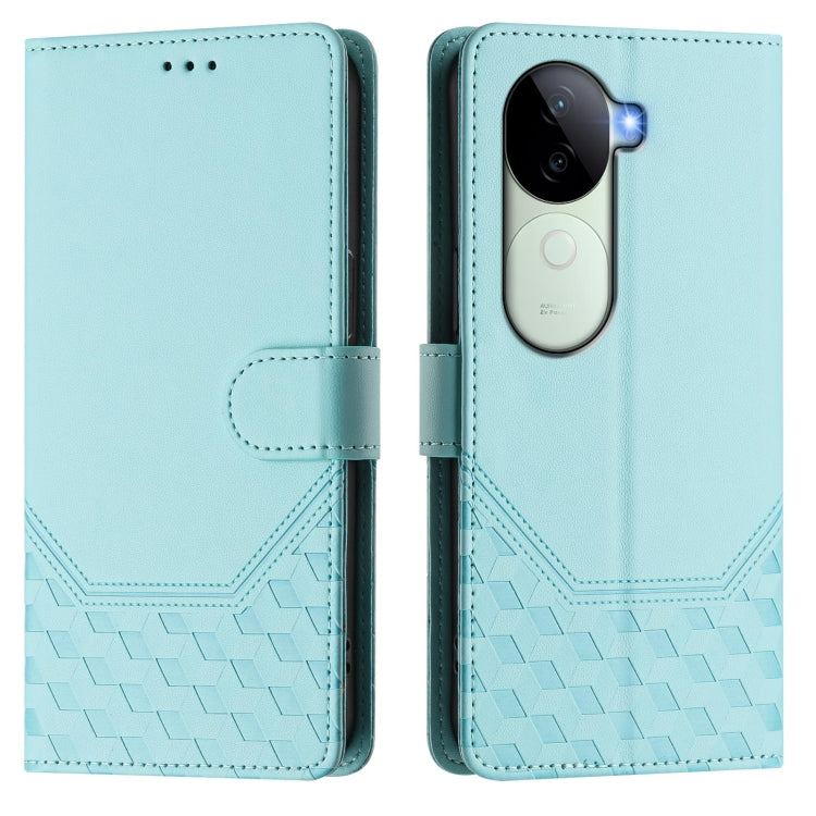 Honeycomb Embossing RFID Leather Phone Case, For vivo iQOO Z9s 5G / V40e 5G India, For vivo Y300 Pro, For vivo iQOO Z9s Pro 5G / T3 Pro 5G India, For vivo V40 Lite 5G / V30e 5G Global, For vivo S19 Pro, For vivo S19, For vivo Y28 4G, For vivo X100s 5G
