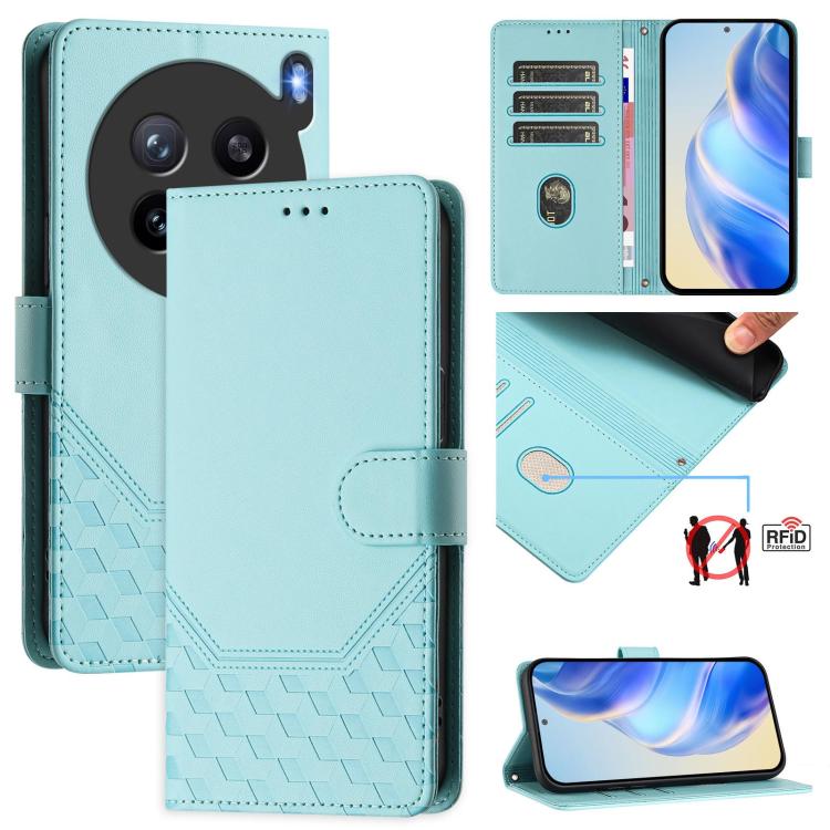 Honeycomb Embossing RFID Leather Phone Case, For vivo V60 Lite 5G Global, For vivo Y400 5G Global, For vivo Y400 4G, For vivo V60 5G Global, For vivo S30 Pro mini, For vivo S30, For vivo X200s 5G, For vivo Y39 5G Global