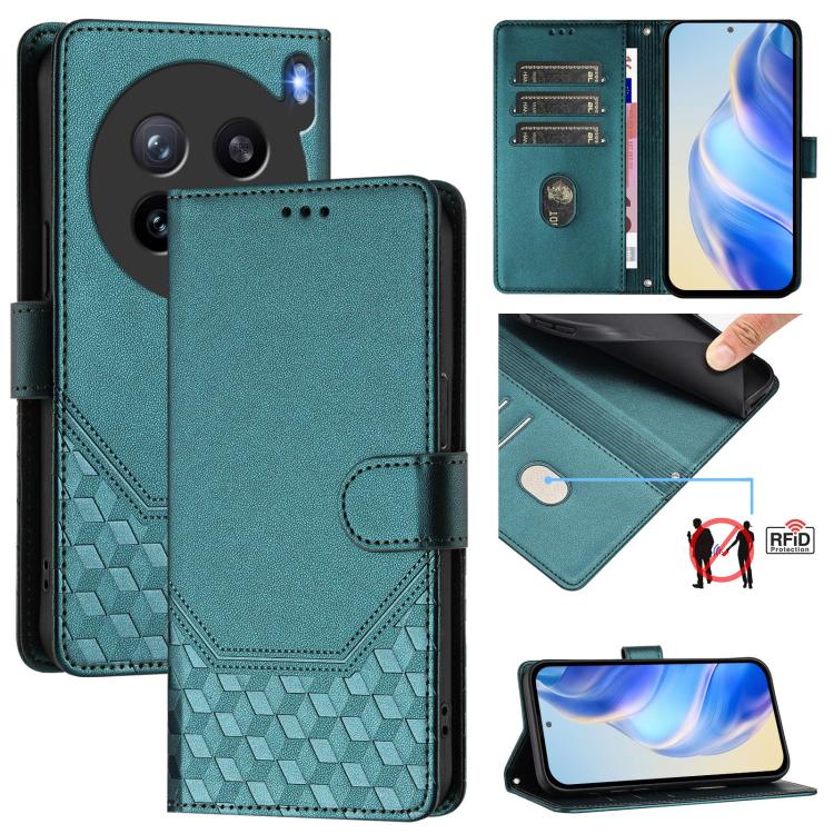 Honeycomb Embossing RFID Leather Phone Case, For vivo V60 Lite 5G Global, For vivo Y400 5G Global, For vivo Y400 4G, For vivo V60 5G Global, For vivo S30 Pro mini, For vivo S30, For vivo X200s 5G, For vivo Y39 5G Global