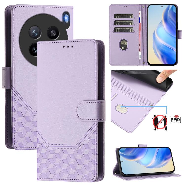 Honeycomb Embossing RFID Leather Phone Case, For vivo V60 Lite 5G Global, For vivo Y400 5G Global, For vivo Y400 4G, For vivo V60 5G Global, For vivo S30 Pro mini, For vivo S30, For vivo X200s 5G, For vivo Y39 5G Global