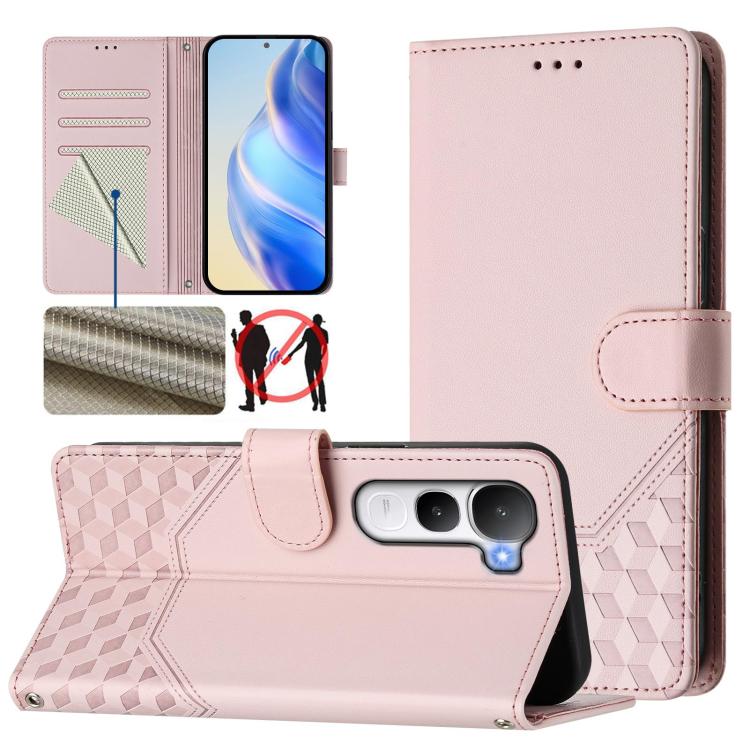 Honeycomb Embossing RFID Leather Phone Case, For vivo V60 Lite 5G Global, For vivo Y400 5G Global, For vivo Y400 4G, For vivo V60 5G Global, For vivo S30 Pro mini, For vivo S30, For vivo X200s 5G, For vivo Y39 5G Global