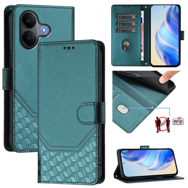 Honeycomb Embossing RFID Leather Phone Case, For vivo V60 Lite 5G Global, For vivo Y400 5G Global, For vivo Y400 4G, For vivo V60 5G Global, For vivo S30 Pro mini, For vivo S30, For vivo X200s 5G, For vivo Y39 5G Global