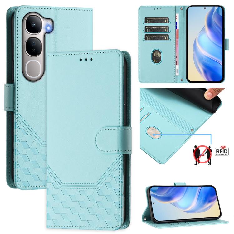 Honeycomb Embossing RFID Leather Phone Case, For vivo X300 FE / S50 Pro mini 5G, For vivo X300s, For vivo Y21 5G 2026 / Y05 4G, For vivo V70 FE 5G, For vivo X300 Ultra, For vivo X300 Pro 5G, For vivo X300 5G, For vivo Y31 5G Global