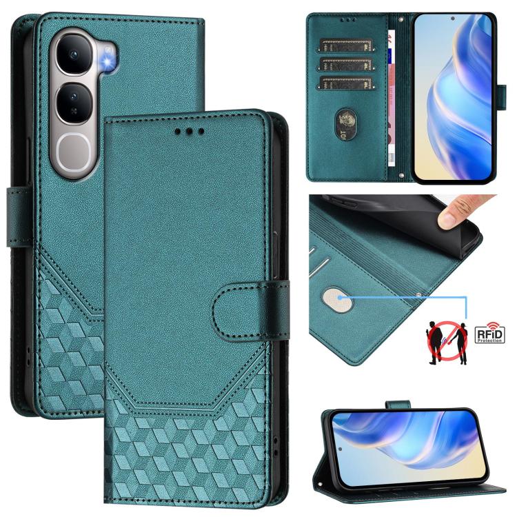 Honeycomb Embossing RFID Leather Phone Case, For vivo X300 FE / S50 Pro mini 5G, For vivo X300s, For vivo Y21 5G 2026 / Y05 4G, For vivo V70 FE 5G, For vivo X300 Ultra, For vivo X300 Pro 5G, For vivo X300 5G, For vivo Y31 5G Global