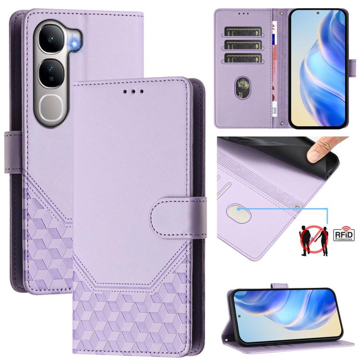 Honeycomb Embossing RFID Leather Phone Case, For vivo X300 FE / S50 Pro mini 5G, For vivo X300s, For vivo Y21 5G 2026 / Y05 4G, For vivo V70 FE 5G, For vivo X300 Ultra, For vivo X300 Pro 5G, For vivo X300 5G, For vivo Y31 5G Global