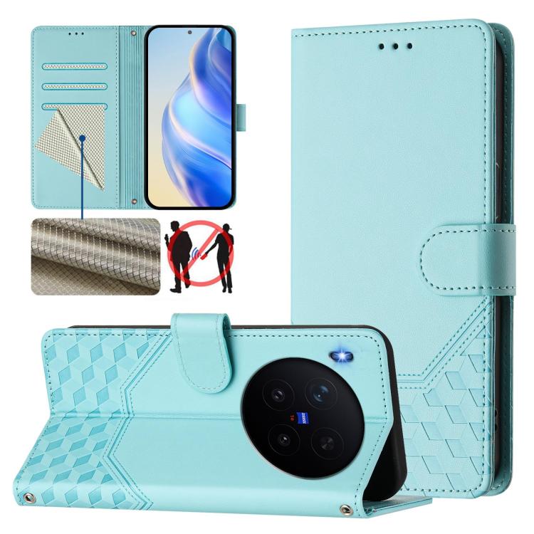 Honeycomb Embossing RFID Leather Phone Case, For vivo X300 FE / S50 Pro mini 5G, For vivo X300s, For vivo Y21 5G 2026 / Y05 4G, For vivo V70 FE 5G, For vivo X300 Ultra, For vivo X300 Pro 5G, For vivo X300 5G, For vivo Y31 5G Global