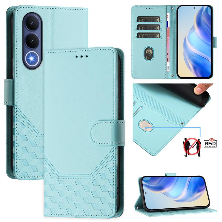 Honeycomb Embossing RFID Leather Phone Case, For vivo X300 FE / S50 Pro mini 5G, For vivo X300s, For vivo Y21 5G 2026 / Y05 4G, For vivo V70 FE 5G, For vivo X300 Ultra, For vivo X300 Pro 5G, For vivo X300 5G, For vivo Y31 5G Global