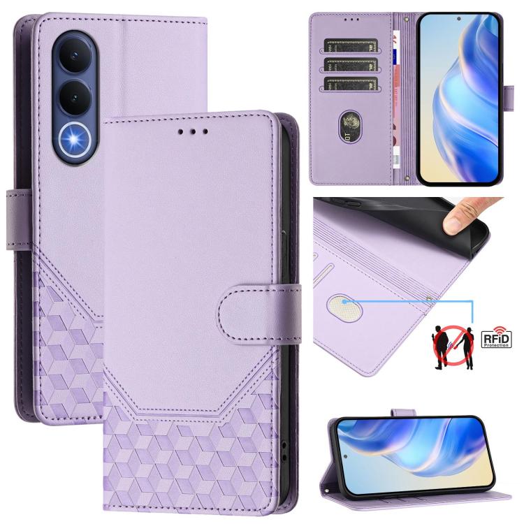 Honeycomb Embossing RFID Leather Phone Case, For vivo X300 FE / S50 Pro mini 5G, For vivo X300s, For vivo Y21 5G 2026 / Y05 4G, For vivo V70 FE 5G, For vivo X300 Ultra, For vivo X300 Pro 5G, For vivo X300 5G, For vivo Y31 5G Global