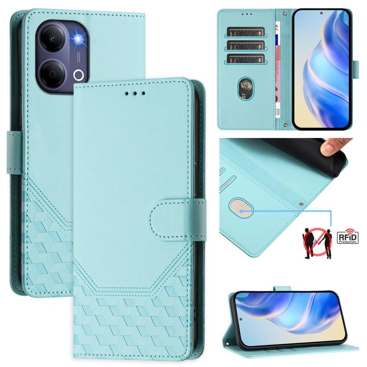 Honeycomb Embossing RFID Leather Phone Case, For vivo X300 FE / S50 Pro mini 5G, For vivo X300s, For vivo Y21 5G 2026 / Y05 4G, For vivo V70 FE 5G, For vivo X300 Ultra, For vivo X300 Pro 5G, For vivo X300 5G, For vivo Y31 5G Global