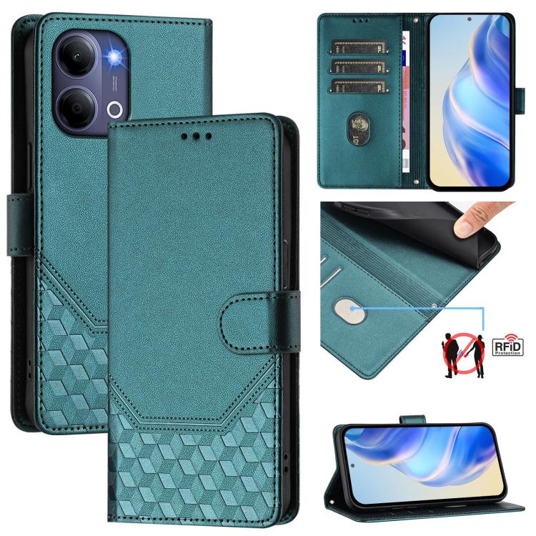 Honeycomb Embossing RFID Leather Phone Case, For vivo X300 FE / S50 Pro mini 5G, For vivo X300s, For vivo Y21 5G 2026 / Y05 4G, For vivo V70 FE 5G, For vivo X300 Ultra, For vivo X300 Pro 5G, For vivo X300 5G, For vivo Y31 5G Global