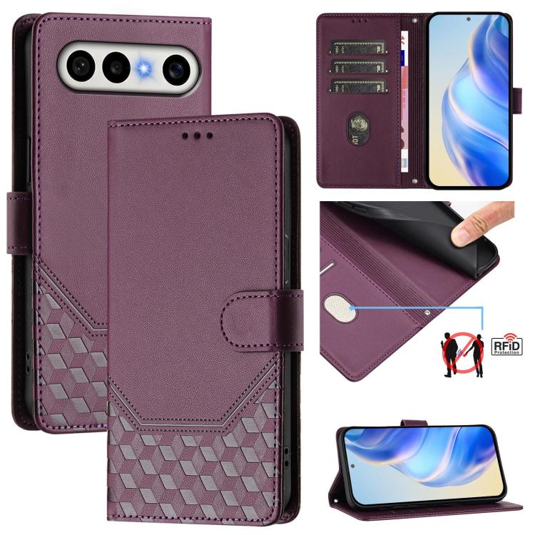 Honeycomb Embossing RFID Leather Phone Case, For vivo X300 FE / S50 Pro mini 5G, For vivo X300s, For vivo Y21 5G 2026 / Y05 4G, For vivo V70 FE 5G, For vivo X300 Ultra, For vivo X300 Pro 5G, For vivo X300 5G, For vivo Y31 5G Global