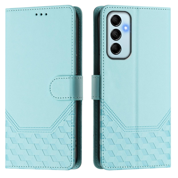 Honeycomb Embossing RFID Leather Phone Case, For Samsung Galaxy M14 5G, For Samsung Galaxy M53 5G, For Samsung Galaxy M33 5G, For Samsung Galaxy M52, For Samsung Galaxy M32 4G / M22, For Samsung Galaxy M62 / F62 4G