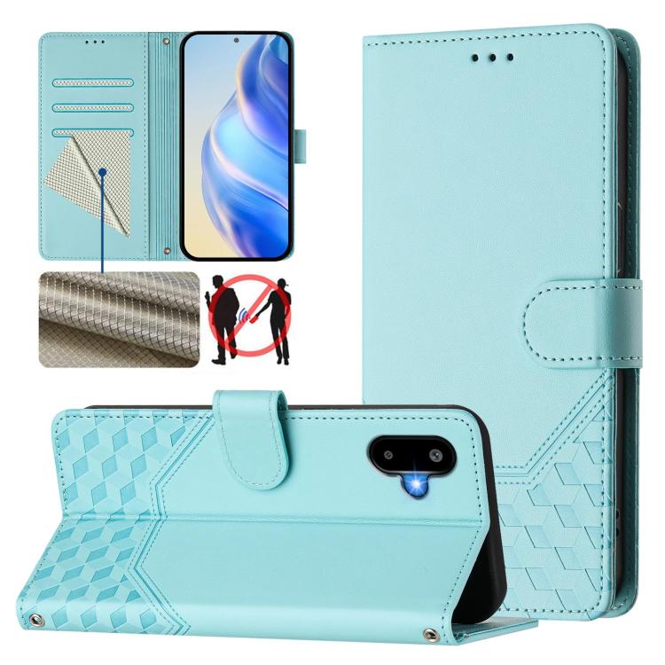 Honeycomb Embossing RFID Leather Phone Case, For Samsung Galaxy M56 5G, For Samsung Galaxy F16 5G / M16 5G Global, For Samsung Galaxy F06 5G / M06 5G, For Samsung Galaxy M55 / C55 5G, For Samsung Galaxy M15 5G / F15 5G, For Samsung Galaxy M34 5G / F34 ...