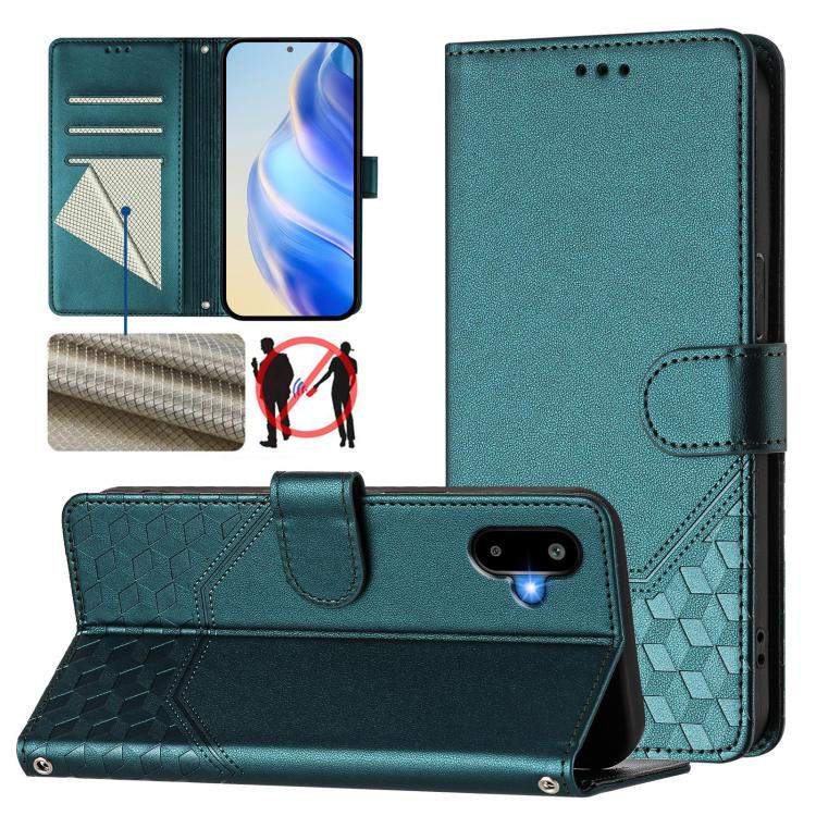 Honeycomb Embossing RFID Leather Phone Case, For Samsung Galaxy M56 5G, For Samsung Galaxy F16 5G / M16 5G Global, For Samsung Galaxy F06 5G / M06 5G, For Samsung Galaxy M55 / C55 5G, For Samsung Galaxy M15 5G / F15 5G, For Samsung Galaxy M34 5G / F34 ...