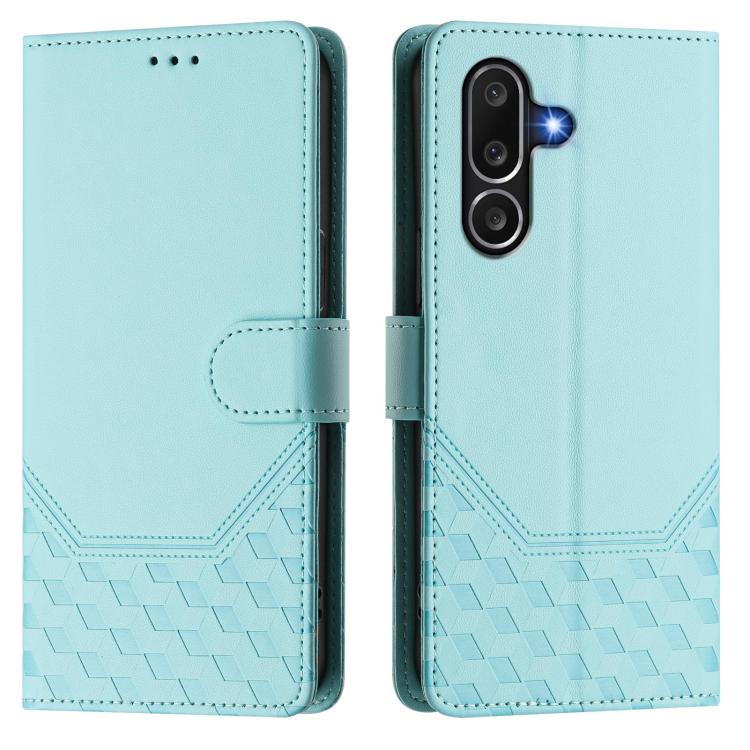 Honeycomb Embossing RFID Leather Phone Case, For Samsung Galaxy M56 5G, For Samsung Galaxy F16 5G / M16 5G Global, For Samsung Galaxy F06 5G / M06 5G, For Samsung Galaxy M55 / C55 5G, For Samsung Galaxy M15 5G / F15 5G, For Samsung Galaxy M34 5G / F34 ...