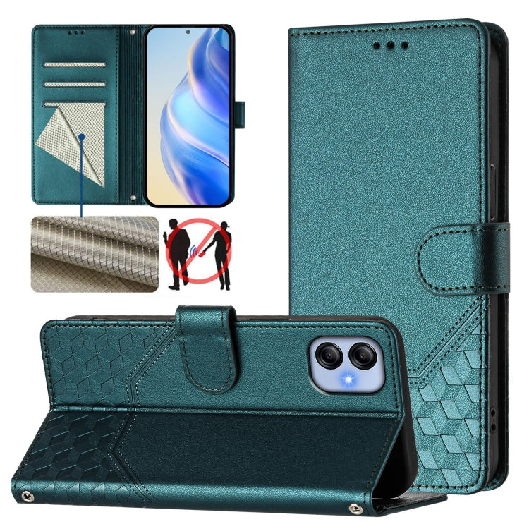 Honeycomb Embossing RFID Leather Phone Case, For Samsung Galaxy A24 4G Global, For Samsung Galaxy A23 5G / 4G / M23 5G, For Samsung Galaxy A04e / F04 / M04, For Samsung Galaxy A14 5G / 4G, For Samsung Galaxy A34 5G, For Samsung Galaxy A54 5G           ...