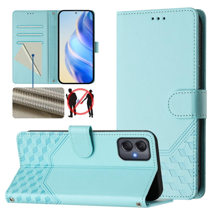 Honeycomb Embossing RFID Leather Phone Case, For Samsung Galaxy A06, For Samsung Galaxy XCover7 Pro, For Samsung Galaxy A15 5G / 4G, For Samsung Galaxy A55 5G Global, For Samsung Galaxy A35 5G, For Samsung Galaxy A05 4G Global                          ...