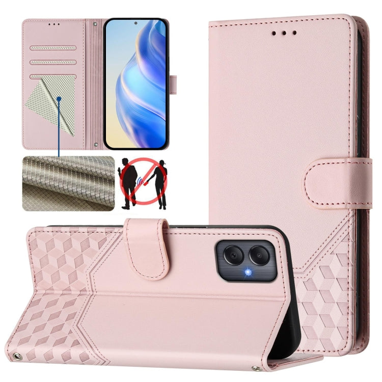 Honeycomb Embossing RFID Leather Phone Case, For Samsung Galaxy A06, For Samsung Galaxy XCover7 Pro, For Samsung Galaxy A15 5G / 4G, For Samsung Galaxy A55 5G Global, For Samsung Galaxy A35 5G, For Samsung Galaxy A05 4G Global                          ...