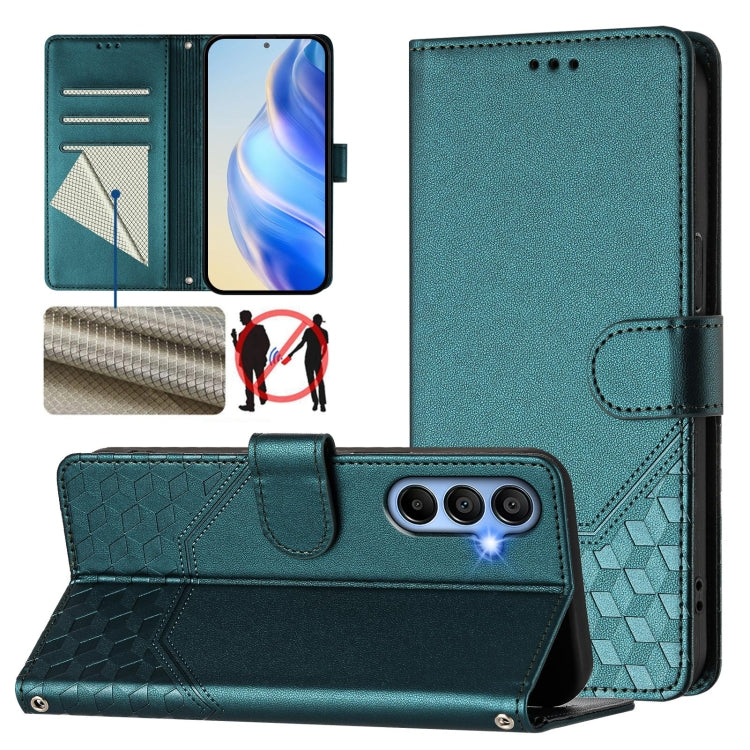 Honeycomb Embossing RFID Leather Phone Case, For Samsung Galaxy A06, For Samsung Galaxy XCover7 Pro, For Samsung Galaxy A15 5G / 4G, For Samsung Galaxy A55 5G Global, For Samsung Galaxy A35 5G, For Samsung Galaxy A05 4G Global                          ...