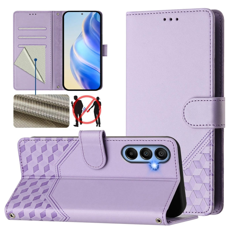 Honeycomb Embossing RFID Leather Phone Case, For Samsung Galaxy A06, For Samsung Galaxy XCover7 Pro, For Samsung Galaxy A15 5G / 4G, For Samsung Galaxy A55 5G Global, For Samsung Galaxy A35 5G, For Samsung Galaxy A05 4G Global                          ...