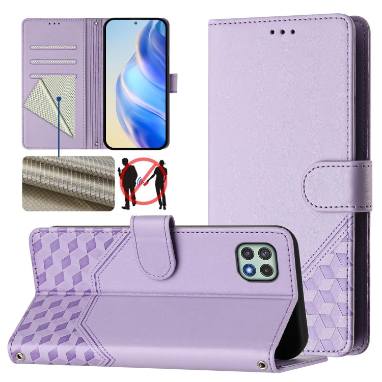 Honeycomb Embossing RFID Leather Phone Case, For Samsung Galaxy A24 4G Global, For Samsung Galaxy A23 5G / 4G / M23 5G, For Samsung Galaxy A04e / F04 / M04, For Samsung Galaxy A14 5G / 4G, For Samsung Galaxy A34 5G, For Samsung Galaxy A54 5G           ...