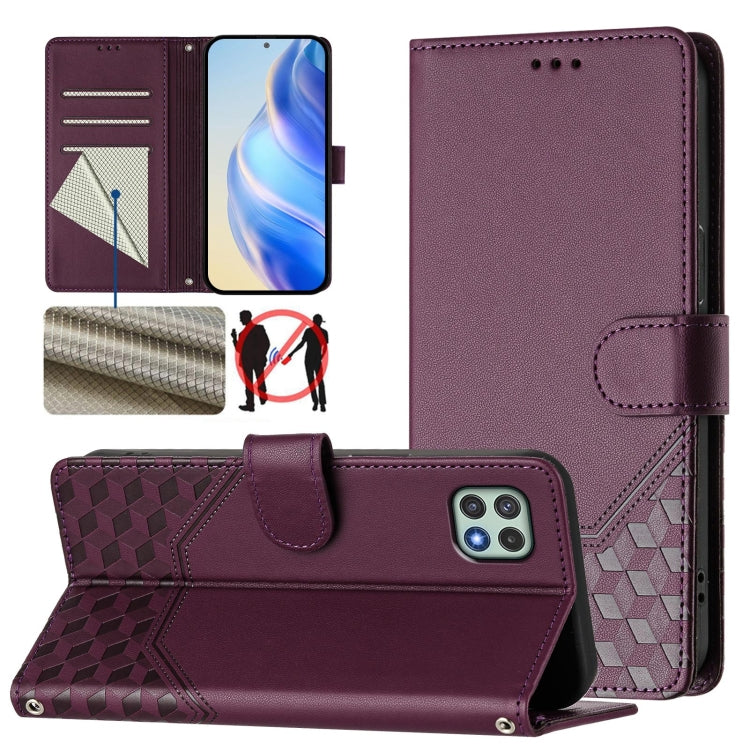 Honeycomb Embossing RFID Leather Phone Case, For Samsung Galaxy A24 4G Global, For Samsung Galaxy A23 5G / 4G / M23 5G, For Samsung Galaxy A04e / F04 / M04, For Samsung Galaxy A14 5G / 4G, For Samsung Galaxy A34 5G, For Samsung Galaxy A54 5G           ...