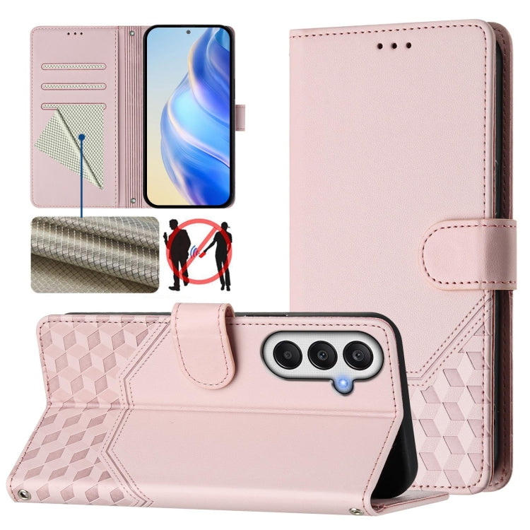 Honeycomb Embossing RFID Leather Phone Case, For Samsung Galaxy A06, For Samsung Galaxy XCover7 Pro, For Samsung Galaxy A15 5G / 4G, For Samsung Galaxy A55 5G Global, For Samsung Galaxy A35 5G, For Samsung Galaxy A05 4G Global                          ...