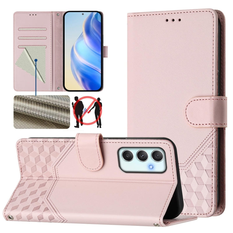 Honeycomb Embossing RFID Leather Phone Case, For Samsung Galaxy A06, For Samsung Galaxy XCover7 Pro, For Samsung Galaxy A15 5G / 4G, For Samsung Galaxy A55 5G Global, For Samsung Galaxy A35 5G, For Samsung Galaxy A05 4G Global                          ...