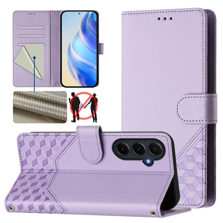 Honeycomb Embossing RFID Leather Phone Case, For Samsung Galaxy A06, For Samsung Galaxy XCover7 Pro, For Samsung Galaxy A15 5G / 4G, For Samsung Galaxy A55 5G Global, For Samsung Galaxy A35 5G, For Samsung Galaxy A05 4G Global                          ...